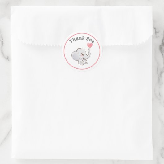 Baby Elephant Bedankt Sticker (Tas)