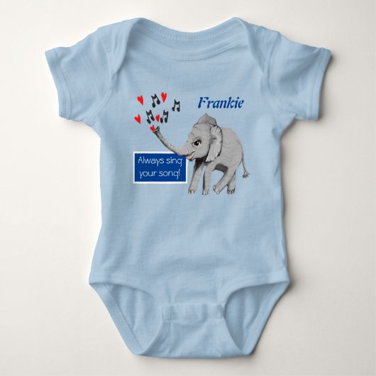 Baby Elephant Big Dream Baby Bodysuit (Voorkant)