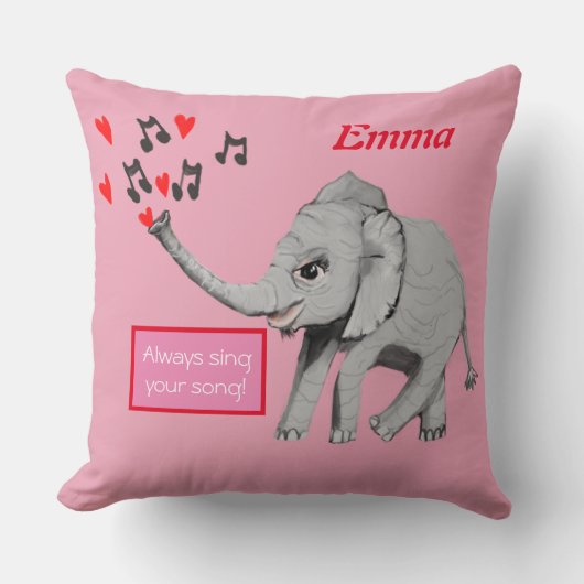 Baby Elephant Big Dream Kussen (Voorkant)