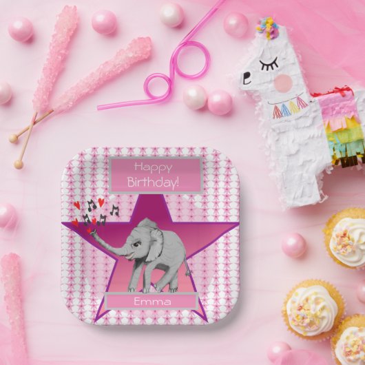 Baby Elephant Big Dream Papieren Bordje (Feest)