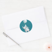 Baby Elephant Birthday Favor Sticker Blue Boy (Envelop)