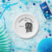 Baby Elephant Birthday Papieren Bordje (Feest)