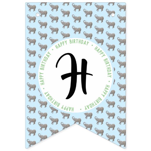 Baby Elephant Birthday Vlaggetjes (Tweede vlag)