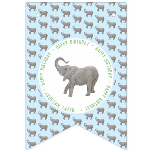 Baby Elephant Birthday Vlaggetjes (Eerste vlag)