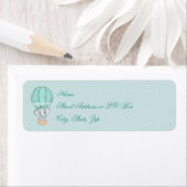Baby Elephant Bleek Green Hot Air Ballon Etiket (Insitu)