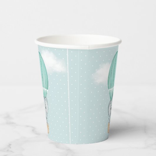 Baby Elephant Bleek Green Hot Air-ballonschoeisel Papieren Bekers (Rechts)