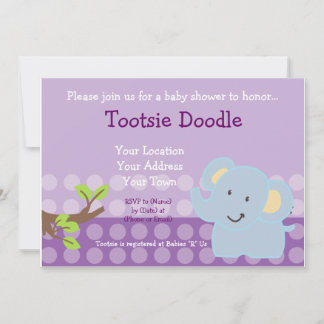 Baby Elephant Blue Boy Baby shower Sprinkle Kaart