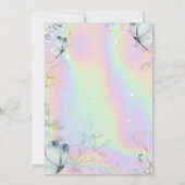 Baby Elephant Blue Butterflies Holografisch Kaart (Achterkant)