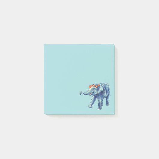 Baby Elephant Blue Cute Girly Kinder Post-it® Notes (Voorkant)