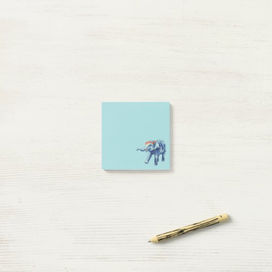 Baby Elephant Blue Cute Girly Kinder Post-it® Notes (Op bureau)