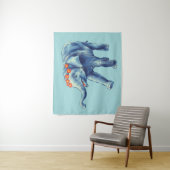 Baby Elephant Blue Cute Girly Kinder Wandkleed (In situ)