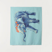 Baby Elephant Blue Cute Girly Kinder Wandkleed (Voorkant)