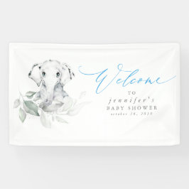 Baby Elephant Blue Sage Baby shower Welcome Banner