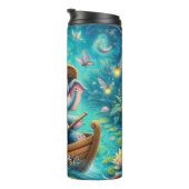 Baby Elephant Boating in Lotus Pond Thermosbeker (Geroteerd rechts)