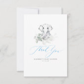Baby Elephant Boy Baby shower Dank u Bedankkaart (Voorkant)