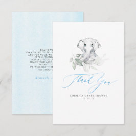 Baby Elephant Boy Baby shower Dank u Bedankkaart