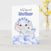 Baby Elephant Boy moederdag Bloemen Kaart (Gele Bloem)