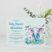 Baby Elephant Boys Baby shower Kaart (Staand voorkant)