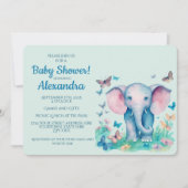Baby Elephant Boys Baby shower Kaart (Voorkant)