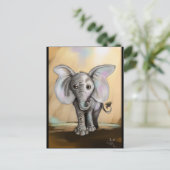 Baby Elephant Briefkaart (Staand voorkant)