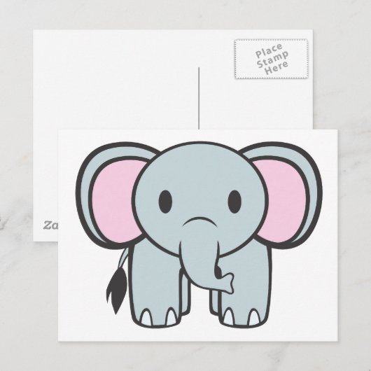 Baby Elephant Briefkaart (Voorkant / Achterkant)