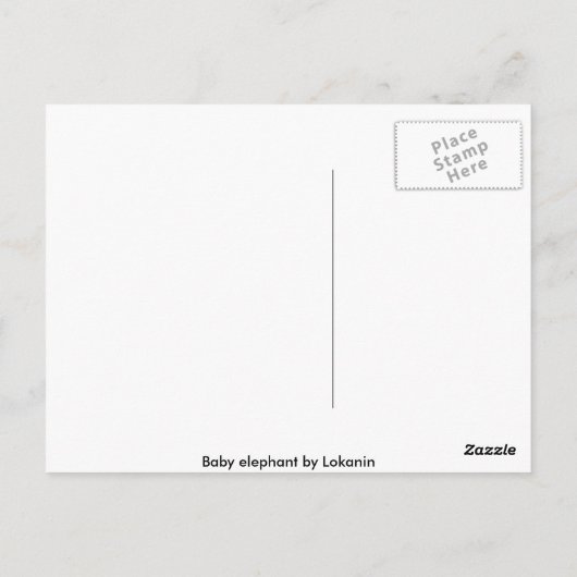 Baby Elephant Briefkaart (Achterkant)