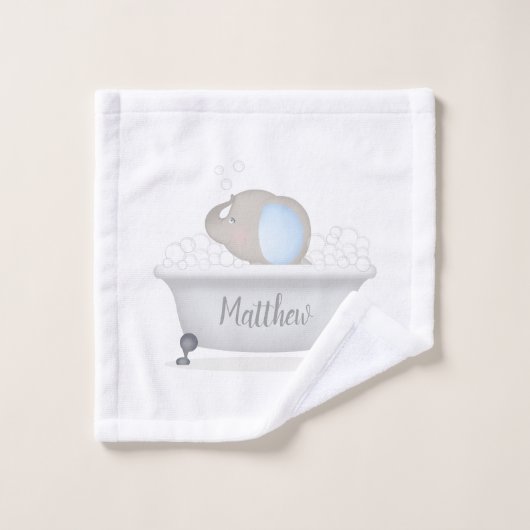 Baby Elephant Bubble Bath Bad Handdoek (Wasdoekje)
