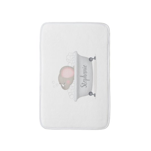 Baby Elephant Bubble Bath Badmat (Voorkant Verticaal)
