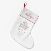 Baby Elephant Bubble Bath Birth Announance Kleine Kerstsok (Voorkant (Hangend))