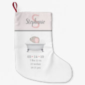 Baby Elephant Bubble Bath Birth Announance Kleine Kerstsok (Voorkant)