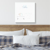 Baby Elephant Bubble Bath Boy Birth Notice Canvas Afdruk (Insitu (Slaapkamer))