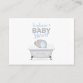 Baby Elephant Bubble Bath Diaper Raffle Visitekaartje (Achterkant)