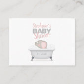 Baby Elephant Bubble Bath Diaper Raffle Visitekaartje (Achterkant)