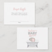 Baby Elephant Bubble Bath Diaper Raffle Visitekaartje (Voorkant / Achterkant)