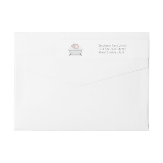 Baby Elephant Bubble Bath Girl Baby shower (Achterkant)