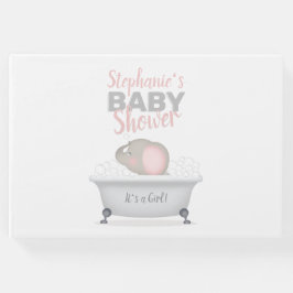 Baby Elephant Bubble Bath Girl Baby shower Gastenboek