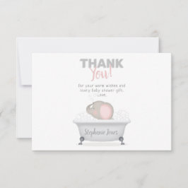 Baby Elephant Bubble Bath Girl Baby shower Kaart
