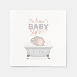 Baby Elephant Bubble Bath Girl Baby shower Servet