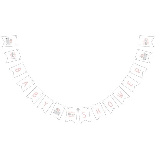 Baby Elephant Bubble Bath Girl Baby shower Vlaggetjes (Alle)