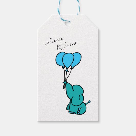 Baby Elephant Cadeaulabel (Voorkant)