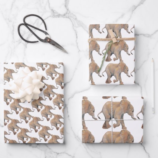 Baby elephant cadeaupapier (Voorkant)