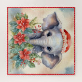 Baby Elephant Christmas Grote Plein Legpuzzel (Horizontaal)