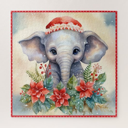 Baby Elephant Christmas Grote Plein Legpuzzel (Verticaal)