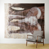 Baby Elephant Cute African Elephant met mama Wandkleed (In Situ (horizontaal))