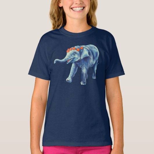 Baby Elephant Cute Girl T-shirt (Voorkant)