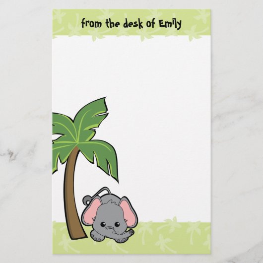 Baby Elephant Cutie Briefpapier (Voorkant)