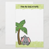 Baby Elephant Cutie Briefpapier (Voorkant / Achterkant)