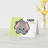 Baby Elephant Cutie Kaart (Gele Bloem)