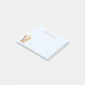 Baby Elephant Dansend Bird Yellow Flowers 4x3 Post-it® Notes (Schuin)