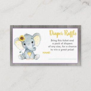 Baby Elephant diaper raffinage Yellow Informatiekaartje